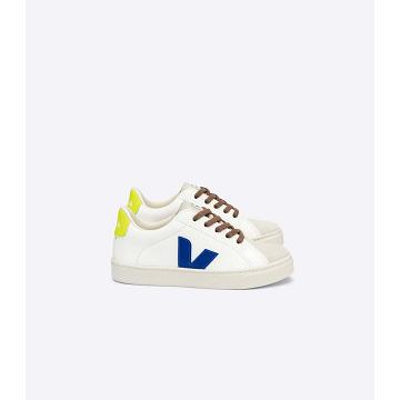 White/Blue Kids' Veja ESPLAR LACES CHROMEFREE Shoes | AU 733ILH